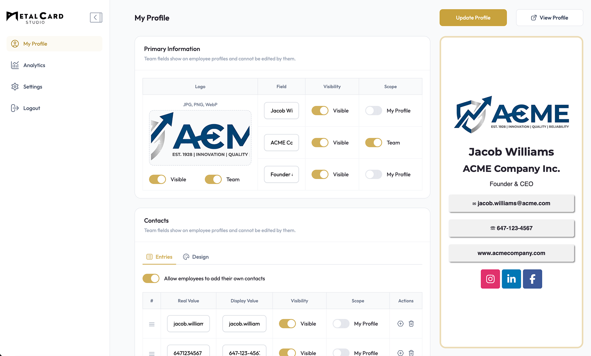 Metal NFC Business Card